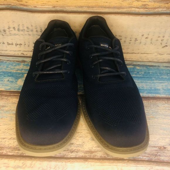 Mark Nason Men's Navy Blue Dress Knit Oxfords - Picture 4 of 8